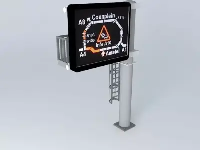 Roadside VMS type B Free 3D model