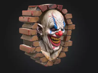 Sinister Brickwall Clown Low-poly 3D model