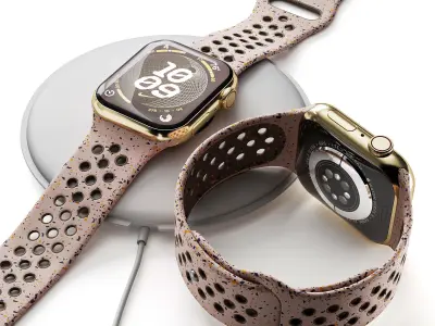 Apple Watch Series 9 Nike Sport Band Desert Stone 3D model