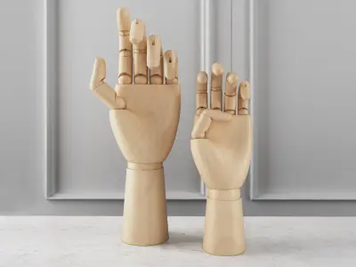 Wooden Hand 3D model