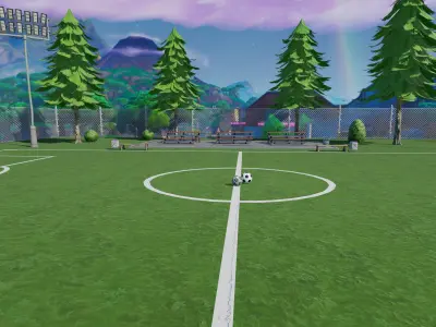 Fortnite Soccer Field Low-poly 3D model