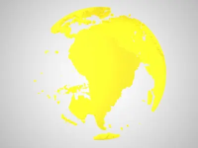 Globe Shell Yellow 3D model