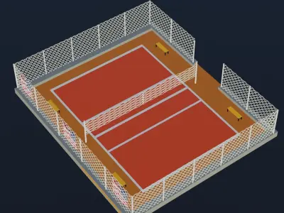 Volleyball Stadium - USA Low-poly 3D model