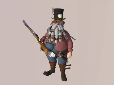 Fantasy Steampunk Dwarf Jobingson 3D model