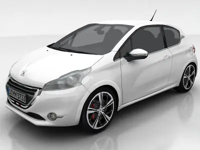 Peugeot 208 GTI Low-poly 3D model