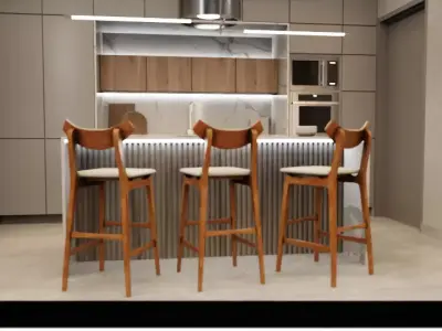 Stool Coara Low-poly 3D model