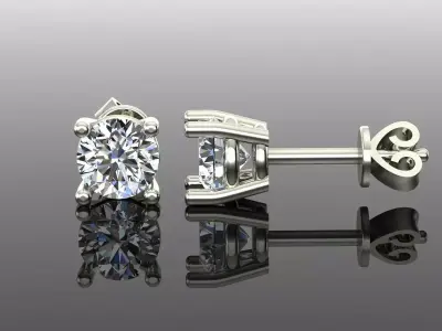 Women Diamond Earrings 3D print model 50