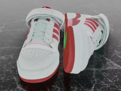 ADIDAS FORUM LOW - RED 3D SHOES Low-poly 3D model