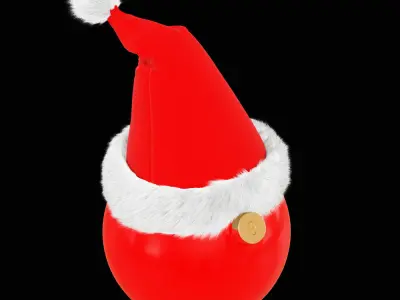 Christmas toy in a Santa Claus hat 3D model