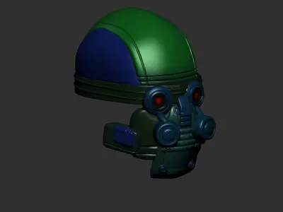 helmet high poly sculpt 3d printable ver 7 3D model 3D model 17