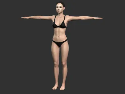 Game character Woman Low-poly 3D model purchase