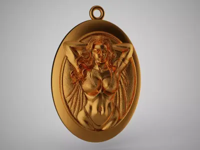 Girl Pendant 3D print model