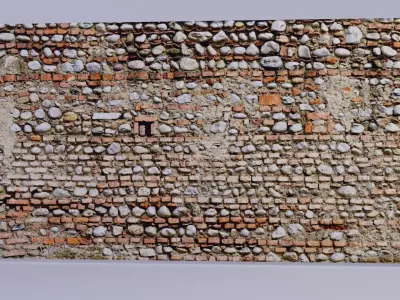 Ultra realistic Brick Old wall low poly Scan  Low-poly 3D model