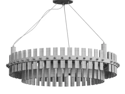 Contemporary Glass Living Room Chandelier in Brass 3D model