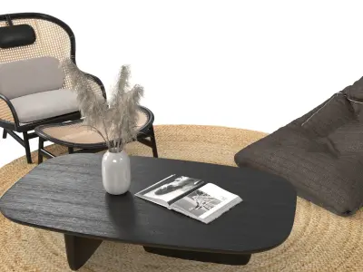 Sofa Model 3ds max Tropical style 3D model