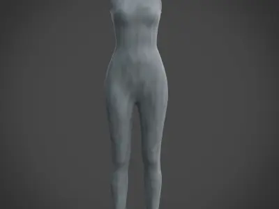 3D Female Jumpsuit - Yoga - Sport wear Low-poly 3D model