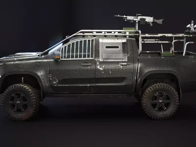 Black Apocalypse Pickup Truck 3D model