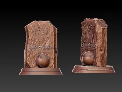 MLB - NEW YORK YANKEES BASEBALL STATUE DESTOP - CNC - 3D PRINT 3D print model