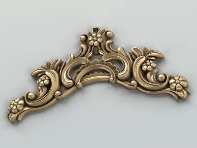 Carved decor horizontal 004 3D model
