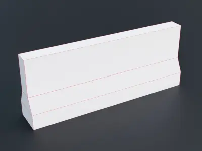 Concrete Construction Barrier Block Lowpoly Free low-poly 3D model