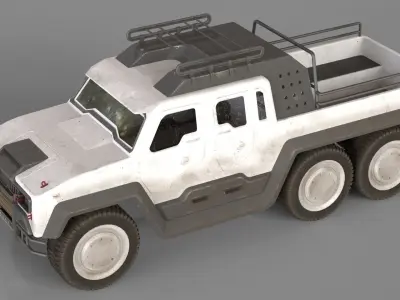 Sci-fi Jeep Low-poly 3D model