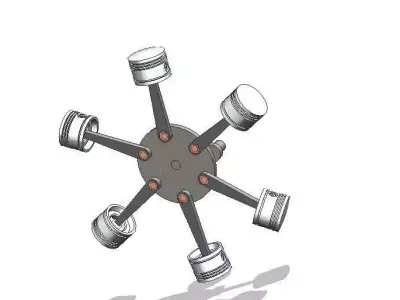 radial engine Free 3D model shop