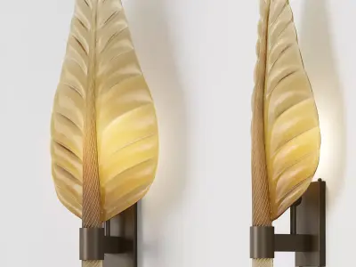 Chairish Large Scale Murano Glass Leaf sconce 3D model