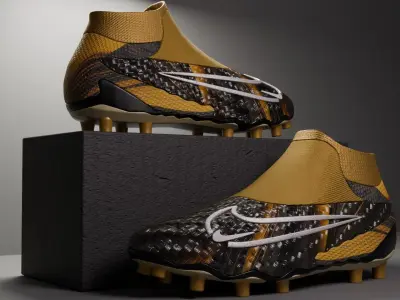 Nike boots golden yellow 3D model