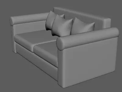 Sofa Model For Any 3D Software with UV Mapped Free 3D model