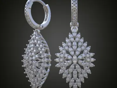 Earring 3D model 3D printable model 0105-10 Free 3D print model