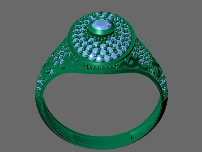 Gents Rings Diamond Men Ring STL 3DM 3D ready print model 3D print model