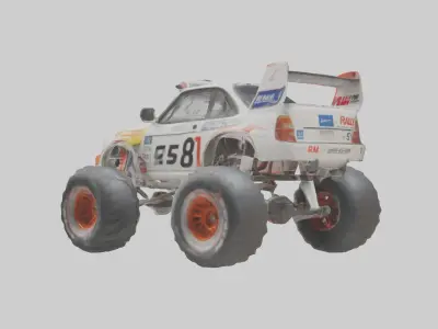 Rally Race Car model Low-poly 3D model