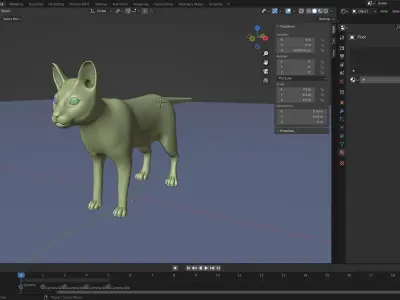 Calico Cat NO Rigged in Blender Low-poly 3D model