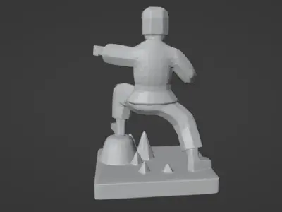 lowpoly Karate statue 3D print model