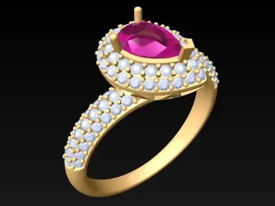Diamond Ring - Womens Rings - N92230 3D print model