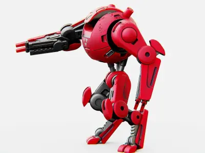 COMBAT DROID OZ-200 Rigged for Unreal Engine - Unity - MIXAMO 3D model