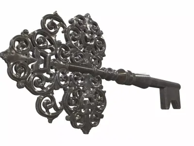 Skeleton ornamental key 6 3D model