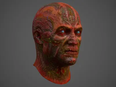 Zombie Head 01 Low-poly 3D model