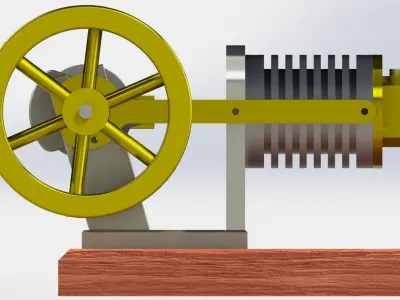 Air cooled vacuum engine  3D model