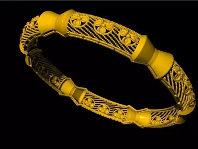 gold bangle  3D print model