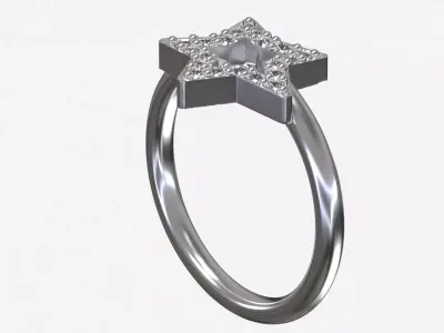 Star Ring with Stones 3D print model