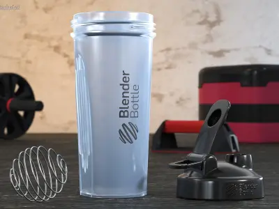 BlenderBottle Classic Bottle Disassembled White 3D model