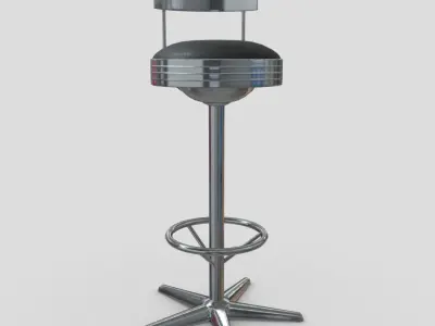 Stool 5 bar Low-poly 3D model