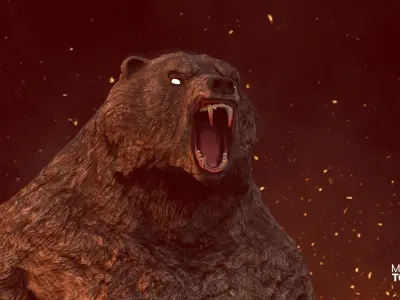 WEREWOLF BEAR Low-poly 3D model