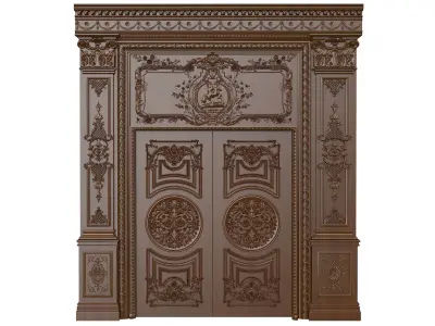 Classic door 3D model B 3D model