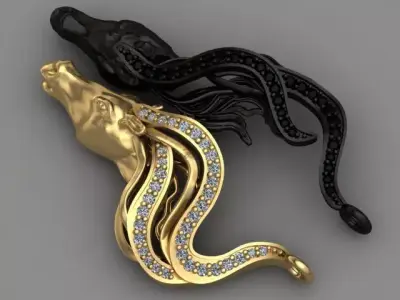 Dual Horse Pendant 3D print model