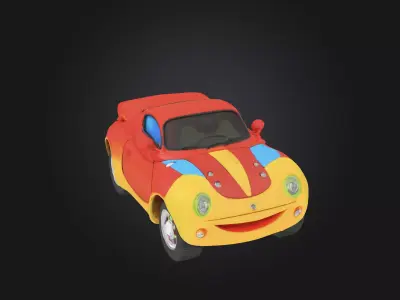 Colorful Cartoon Car Stylized 3D Vehicle Low-poly 3D model
