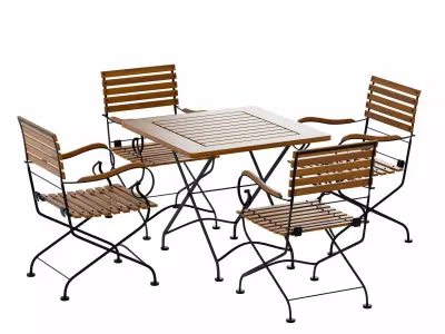 outdoor table and chair set 3D model
