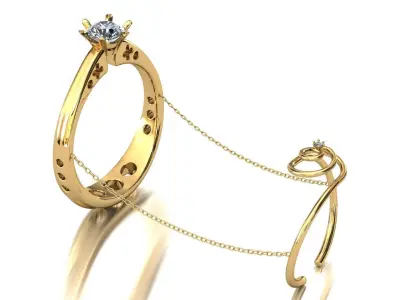 perfect solitaire diamond womens ring  Free 3D print model