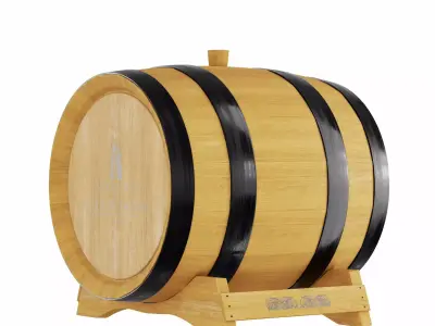 Wooden Barrel 3D model